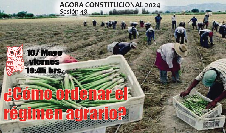 Ágora Constituyente  VIERNES 10 mayo  Sesión Nº 48   ¿Cómo ordenar el régimen agrario? 