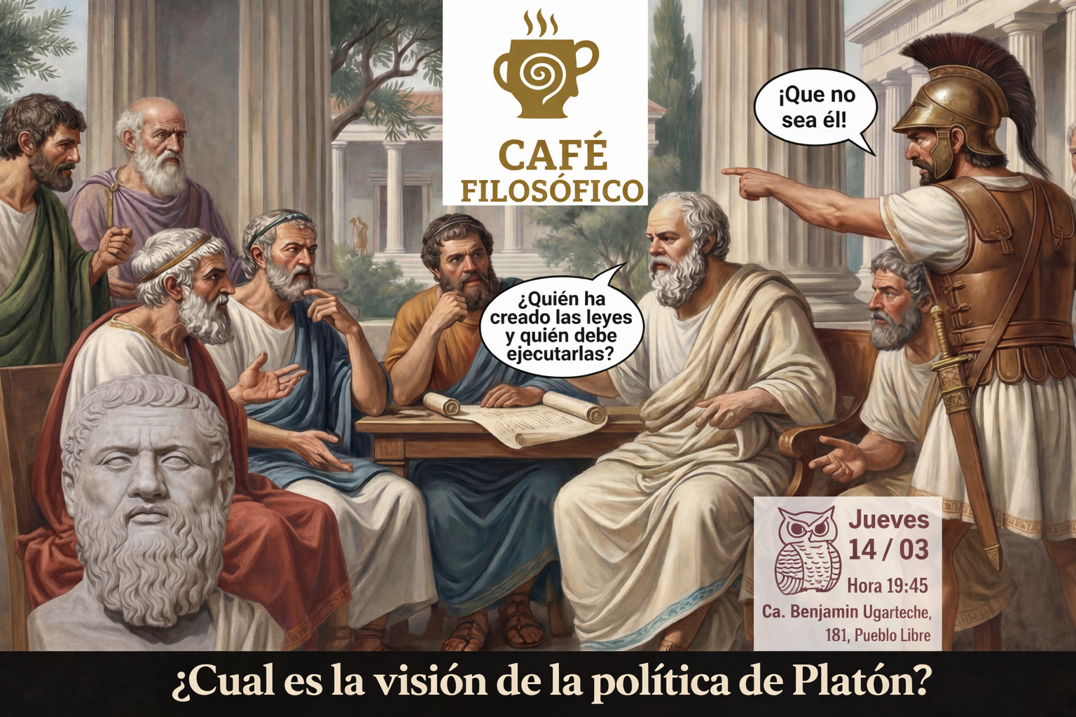 Café 1186, 14 de marzo 2026. Café Filosófico Clásico: ¿Cuál es la visión de la política de Platón? a cargo de Atenea Maúrtua [Ciencias Políticas, UNMSM]