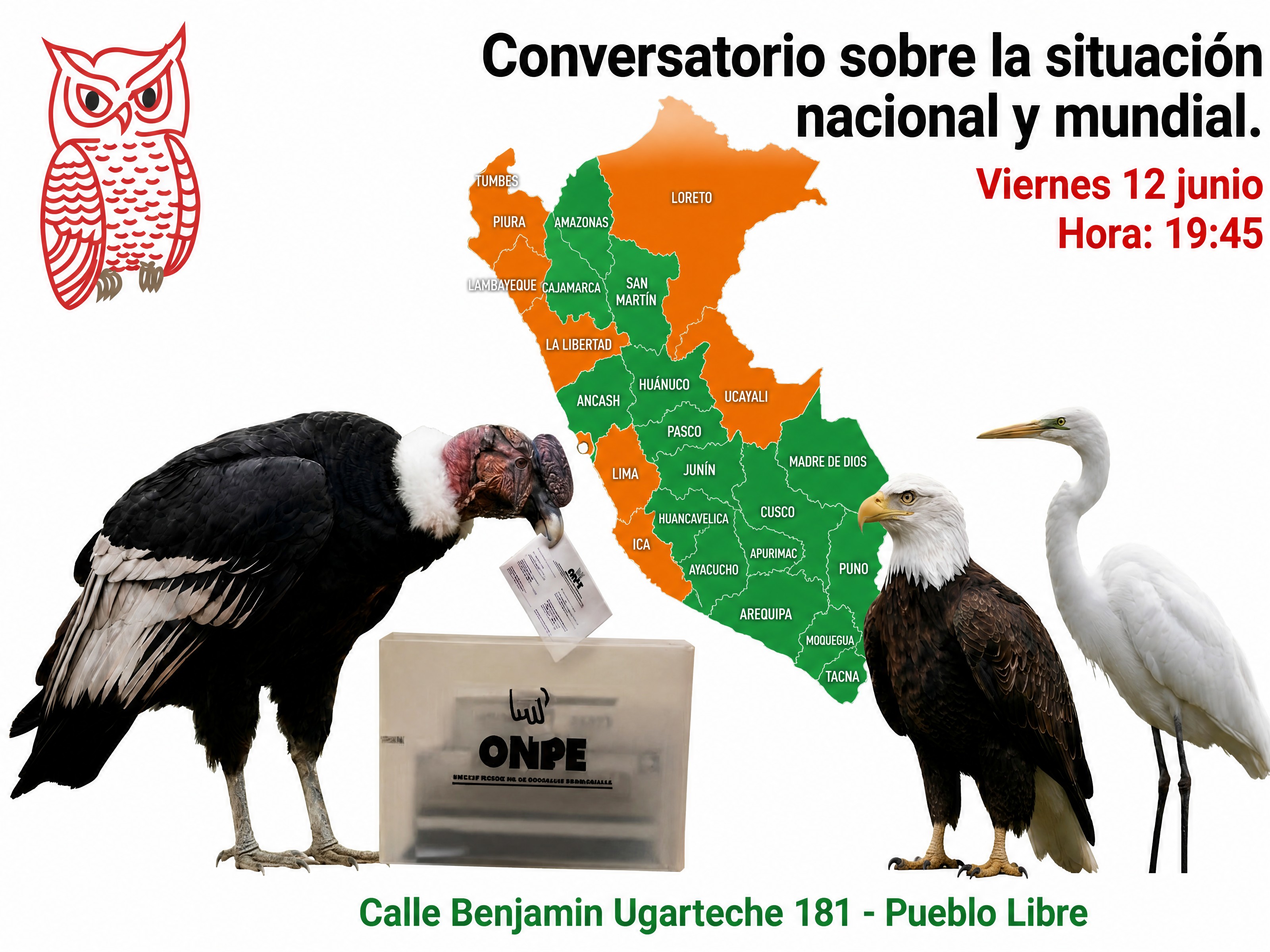 Conversatorio sobre la coyuntura nacional y mundial. VIERNES 12 junio 2026
